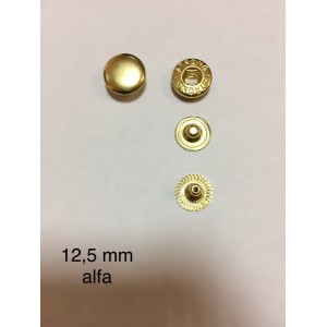 Кнопка альфа 12.5мм "ALFA" золото (100 шт )